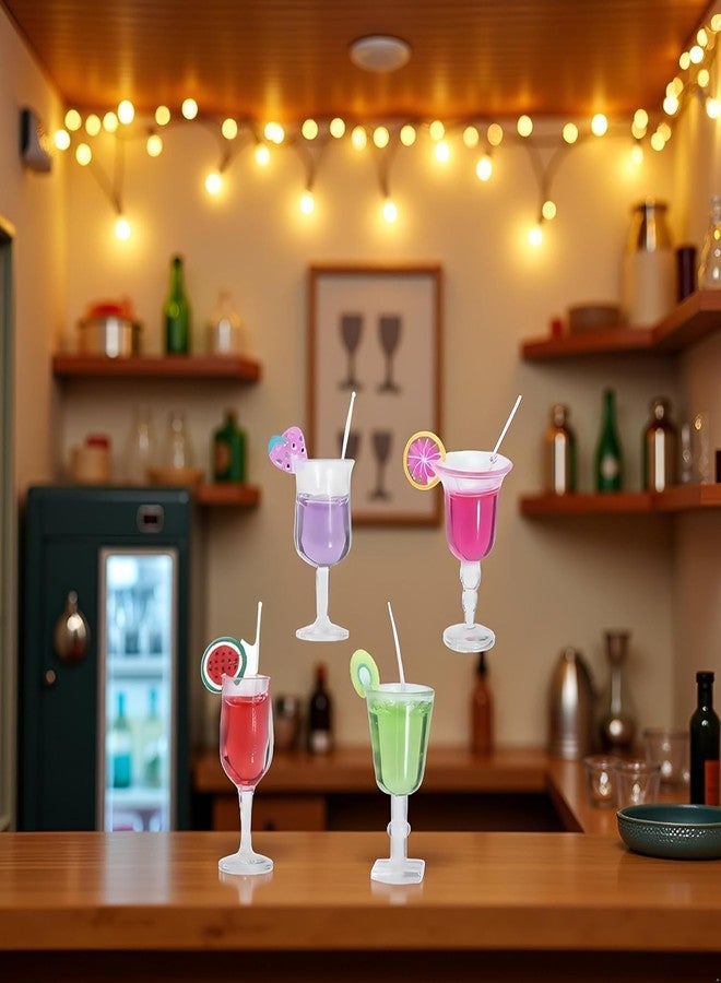 Mozff 4-Piece 1:12 Scale Mini Bar Set - Hyper-Realistic Resin Wine & Cocktail Bottles for Dollhouse Kitchens, Architectural Models & Photography Props - Image 5